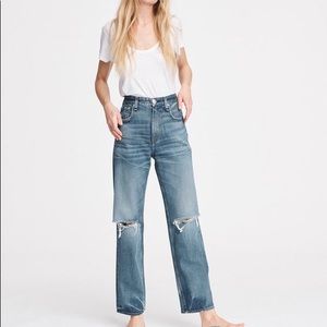Rag & Bone // super high rise straight leg jean // in color Finn